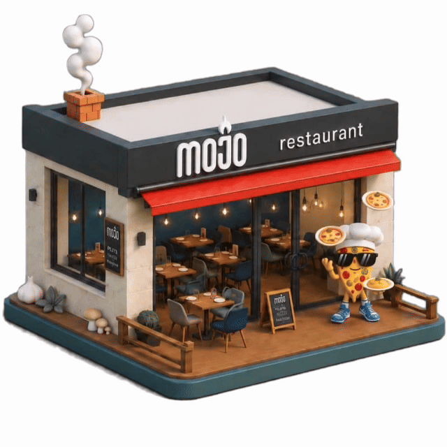 Illustration 3D du Mojo Restaurant